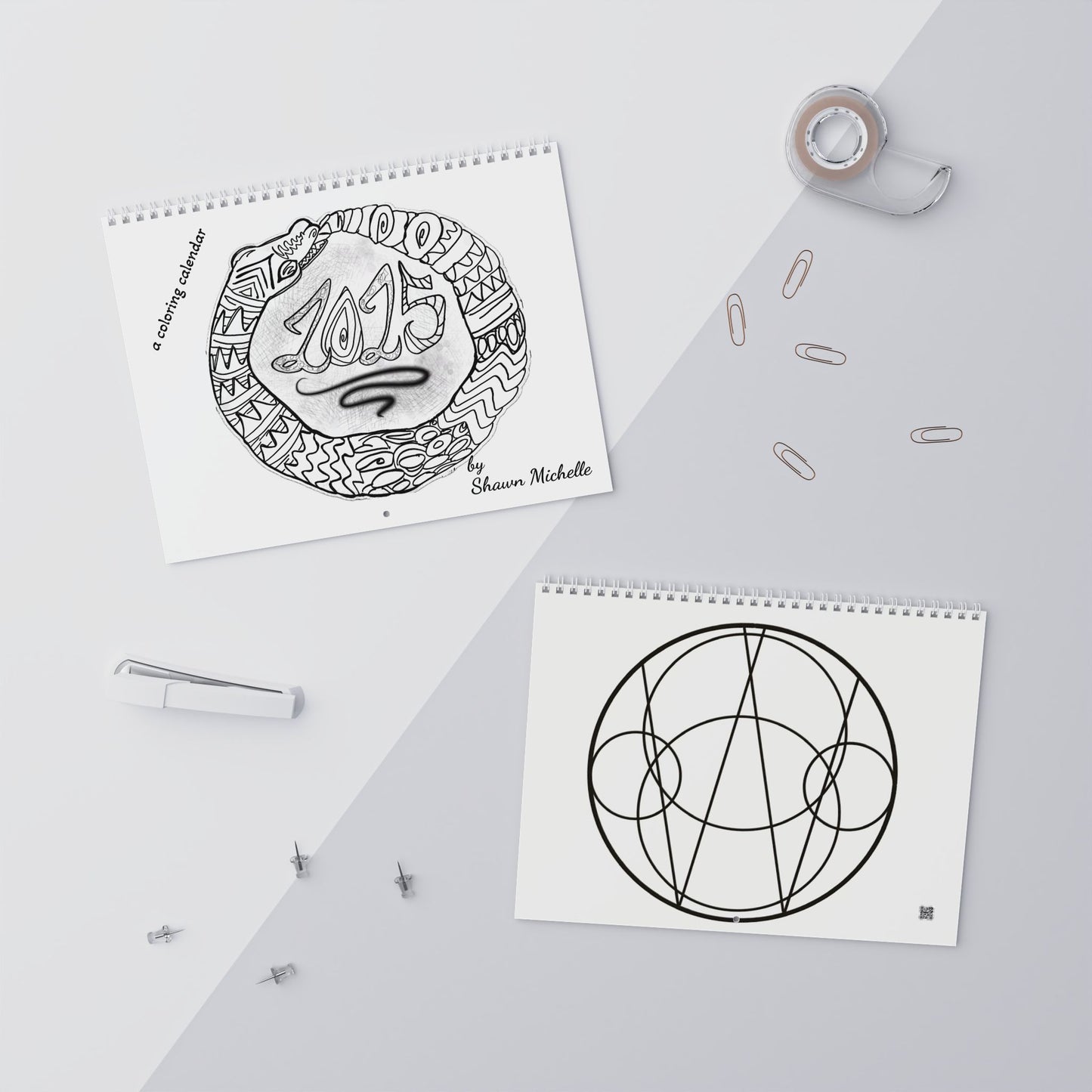 A coloring calendar for 2025, the year of the snake
